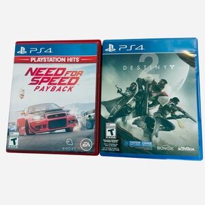 PlayStation 4 PS4 Game Lot: Need For Speed Payback & Destiny 2 -Tested & Working
